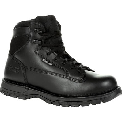 Rocky Women's Portland 6" Black Side Zip Waterproof Public Service Boot, , large