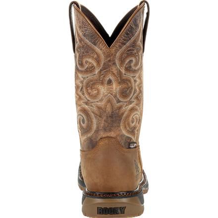 RW022 NEW Rocky Cowgirl Boots Women's HandHewn Snip Toe Western Brown Stitched 