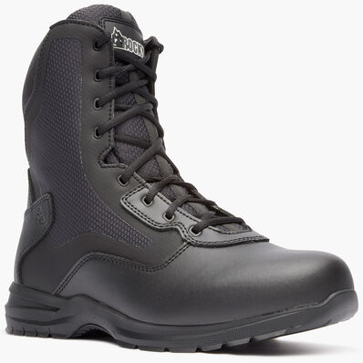 Rocky Cadet 8" Black Side Zip Public Service Boot, , large