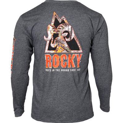 Rocky Logo Long-Sleeve T-Shirt, CHARCOAL, large