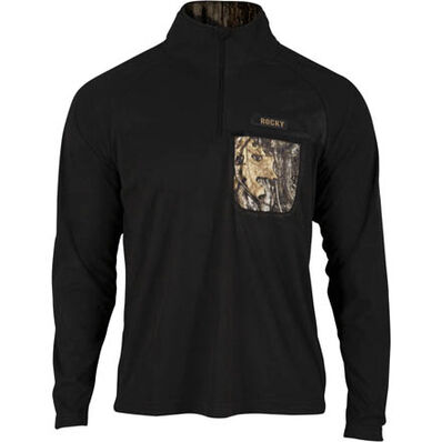 Rocky SilentHunter 1/4 Zip Jacket, Black with Realtree Edge, large