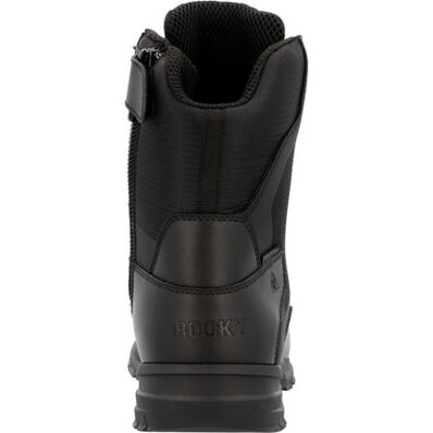 Rocky Cadet 8" Black Side Zip Public Service Boot, , large