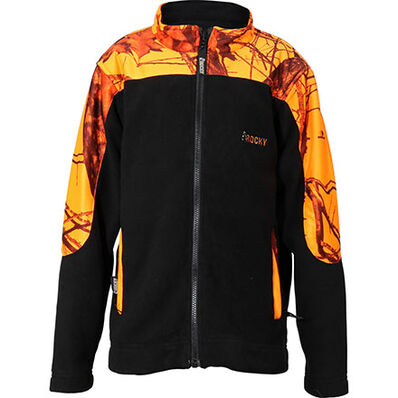 Rocky SilentHunter Kids' Fleece Jacket, Mossy Oak Blaze, large
