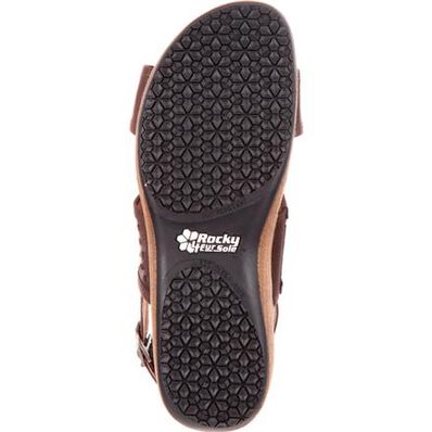 4EurSole Sprightly Women's Brown Low Wedge Slingback Sandal, , large