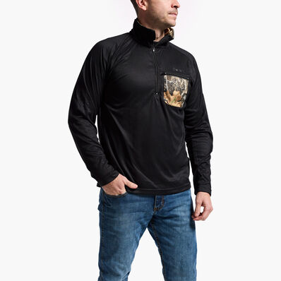 Rocky SilentHunter 1/4 Zip Jacket, Black with Realtree Edge, large