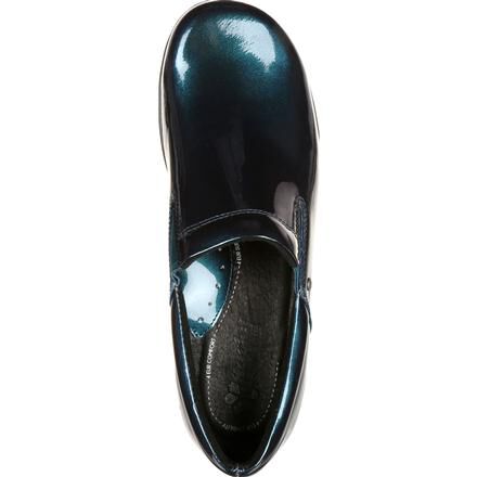 4Eursole Comfort 4Ever Metallic Blue Harbor Patent Leather Slip On