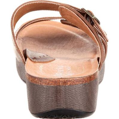 4EurSole Golden Day Women's Brown Leather Slide, , large