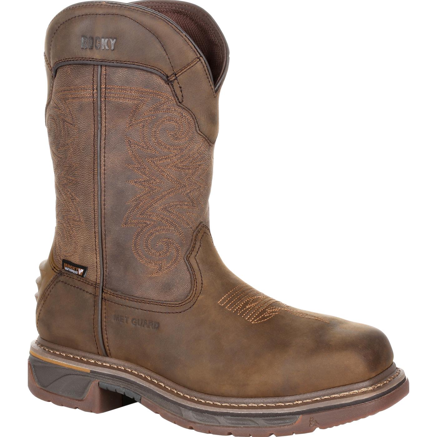rocky iron skull composite toe waterproof western boot