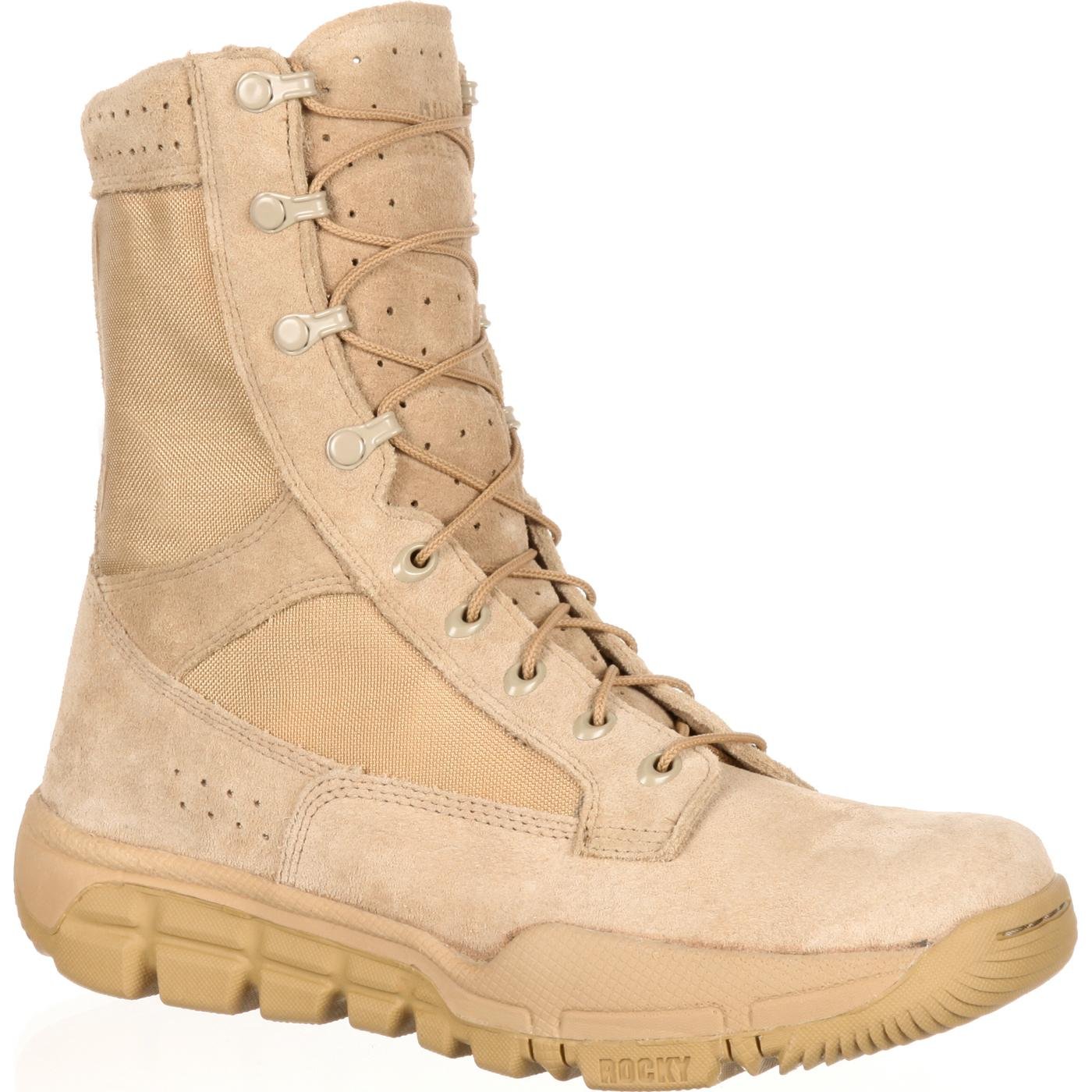 Desmañado ingresos cerca Rocky Desert Tan Lightweight Commercial Military Boot | Order Men's Light  Tan Combat Boots Online - Rocky Boots