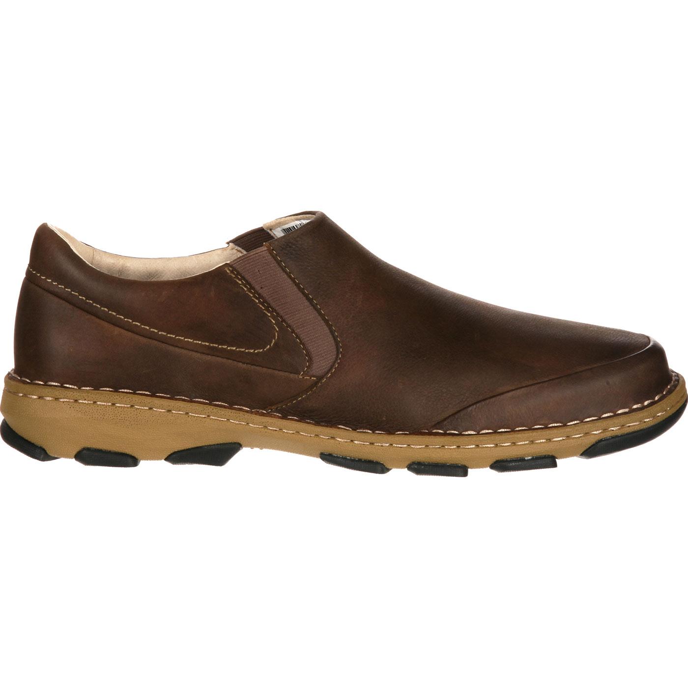 Rocky Cruiser Casual: Men's Brown Leather Slip-On Shoes