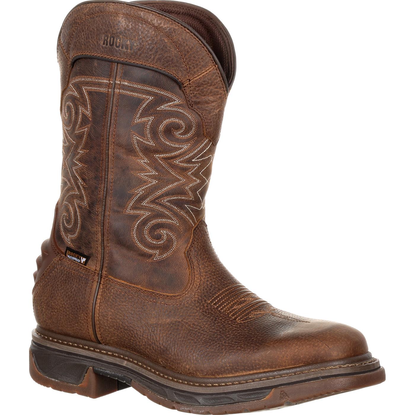 rocky iron skull composite toe waterproof western boot