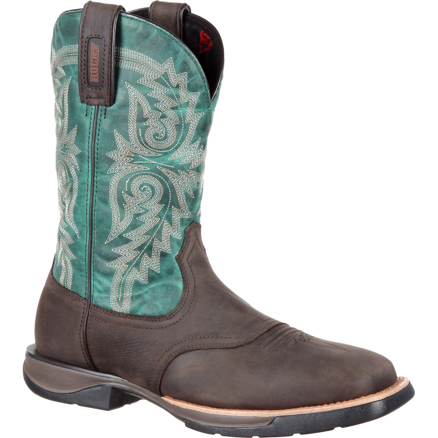 Rocky LT: Men's Comfortable Lightweight Green Western Boot