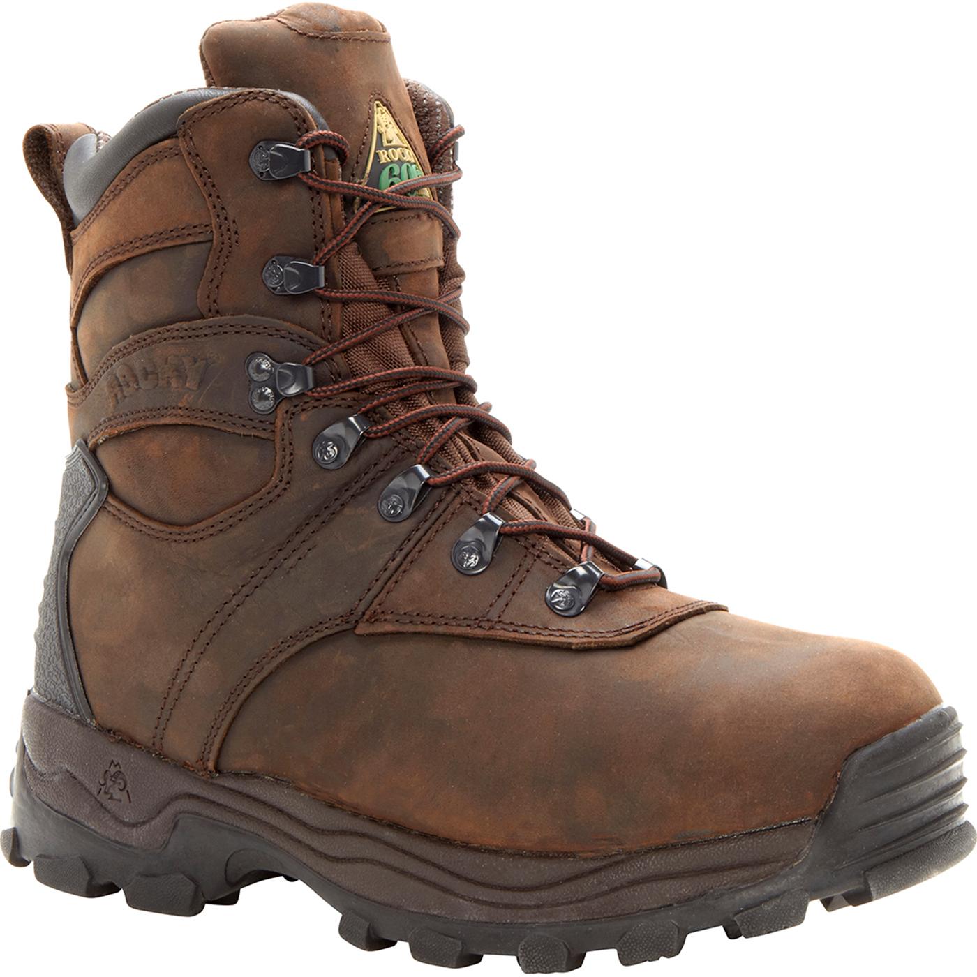 rocky sport utility max insulated waterproof hunting boots for men