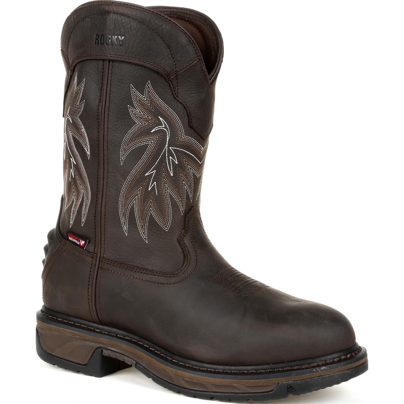 rocky iron skull composite toe waterproof western boot